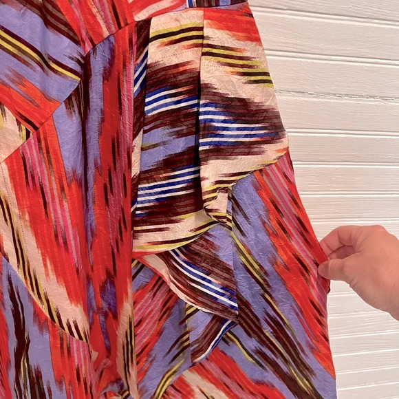 Nanette Lepore Go Getter Sleeveless V Neck Silk Dress Short Multicolor Size 4 - Picture 7 of 12